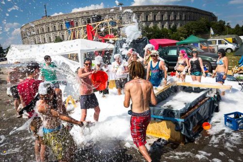 Nuremberg, Germany, June 2015.Three days Rock Festivale named Rock in the PArk.Nuremberg, a city in Bavaria, is distinguished by its medieval architecture, including the fortifications and stone towers of its Altstadt (Old Town).