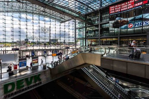 Berlin, June 2015. View of Hauptbahnhof  Metro Station, the biggest in the city. Berlin is the capital of Germany, and one of the 16 states of Germany. With a population of 3.5 million people, Berlin is Germany's largest city. It is the second most populous city  and the seventh most populous urban area in the European Union