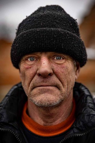 Ukraine Nov 2022, Couple Serhiy and Halyna who get their home totally destroied a russian grads. scenes of destruction in the town of Makariv, an hour's drive from Kiev
