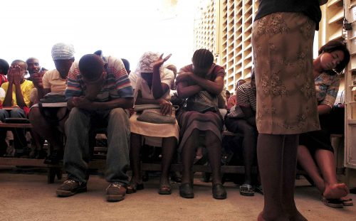 Jan 2005, Port Prince: praying in a evangelic church
Lorenzo Moscia/GraziaNeri