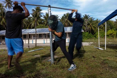 Ebadon island , Marshalls islands. July 2023, images of the tiny island of Ebadon where a community of 80 people live. Located 75 nautical miles from the capital Ebeye.