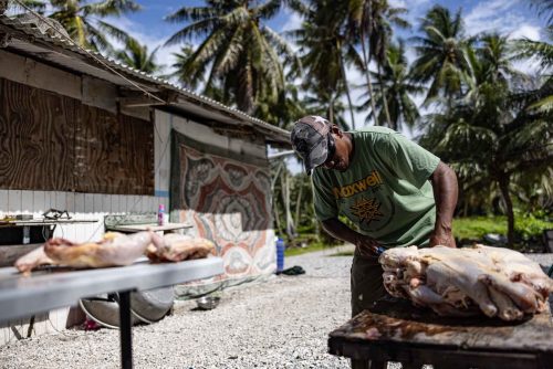 Ebadon island , Marshalls islands. July 2023, images of the tiny island of Ebadon where a community of 80 people live. Located 75 nautical miles from the capital Ebeye.