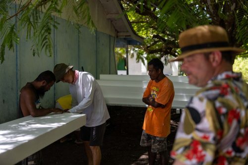 Ebadon island , Marshalls islands. July 2023, images of the tiny island of Ebadon where a community of 80 people live. Located 75 nautical miles from the capital Ebeye.
