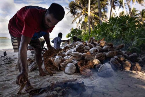 Ebadon island , Marshalls islands. July 2023, images of the tiny island of Ebadon where a community of 80 people live. Located 75 nautical miles from the capital Ebeye.