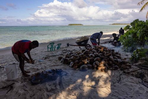 Ebadon island , Marshalls islands. July 2023, images of the tiny island of Ebadon where a community of 80 people live. Located 75 nautical miles from the capital Ebeye.