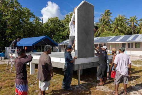 Ebadon island , Marshalls islands. July 2023, images of the tiny island of Ebadon where a community of 80 people live. Located 75 nautical miles from the capital Ebeye.