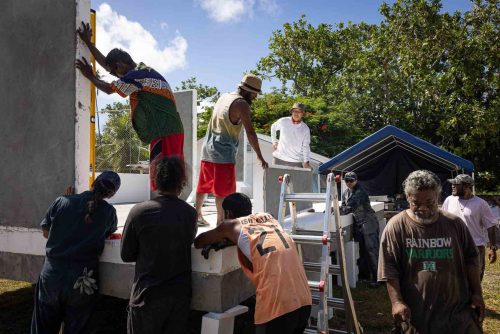 Ebadon island , Marshalls islands. July 2023, images of the tiny island of Ebadon where a community of 80 people live. Located 75 nautical miles from the capital Ebeye.