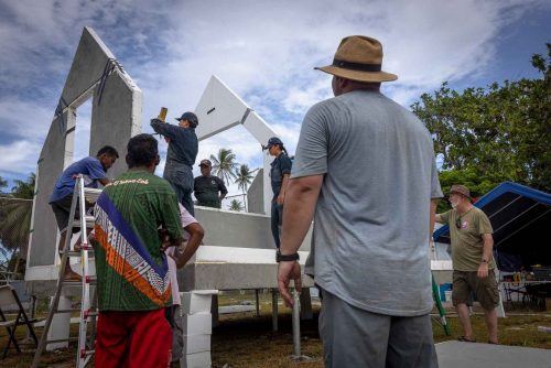 Ebadon island , Marshalls islands. July 2023, images of the tiny island of Ebadon where a community of 80 people live. Located 75 nautical miles from the capital Ebeye.
