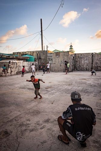 Ebeye, Marshalls Islands, July 2023 The main income for Ebeye residents is from the relatively small number of people employed on the Kwajalein military base. The money earned supports the population of around 15,000 on 80 acres (32 hectacres) of land. Over 50% of the population is estimated to be under the age of 18, and Ebeye is one of the most densely populated places in the world.
