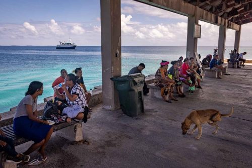 Ebeye, Marshalls Islands, July 2023 The main income for Ebeye residents is from the relatively small number of people employed on the Kwajalein military base. The money earned supports the population of around 15,000 on 80 acres (32 hectacres) of land. Over 50% of the population is estimated to be under the age of 18, and Ebeye is one of the most densely populated places in the world.