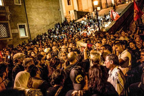 Rome, Italy. September 2013. About a thousand people belonging to the movements of homelessness
 