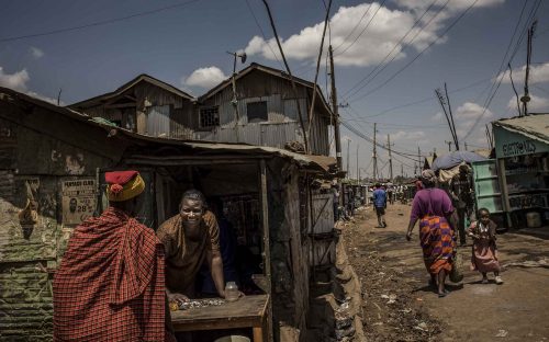 Kibera, Nairobi, Kenya march 2017.Kibera is a division of Nairobi Area, Kenya, and neighbourhood of the city of Nairobi,Kibera is the largest slum in Nairobi, and the largest urban slum in Africa. Sources suggest the total Kibera population may be 500,000 to well over 1,000,000 depending on which slums are included in defining Kibera.Most of Kibera slum residents live in extreme poverty, earning less than $1.00 per day. Unemployment rates are high. Persons living with HIV in the slum are many, as are AIDS cases.Cases of assault and rape are common. There are few schools, and most people cannot afford education for their children. Clean water is scarce. Diseases caused by poor hygiene are prevalent. A great majority living in the slum lack access to basic services, including electricity, running water, and medical care.The Government initiated a clearance programme to replace the slum with a residential district of high rise apartments, and relocating the residents to these new buildings upon completion.